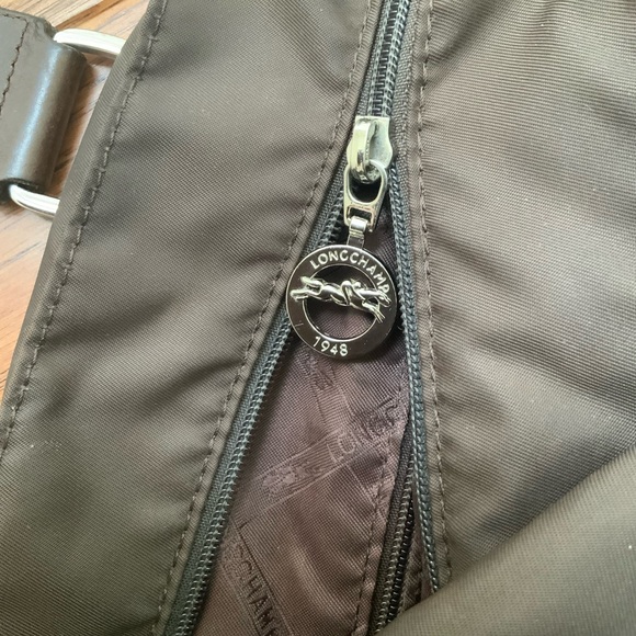 Longchamp Brown Nylon Tote with Brown Leather Square Label - Picture 8 of 10